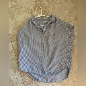 Madewell Striped Button-Up Blouse short sleeve small